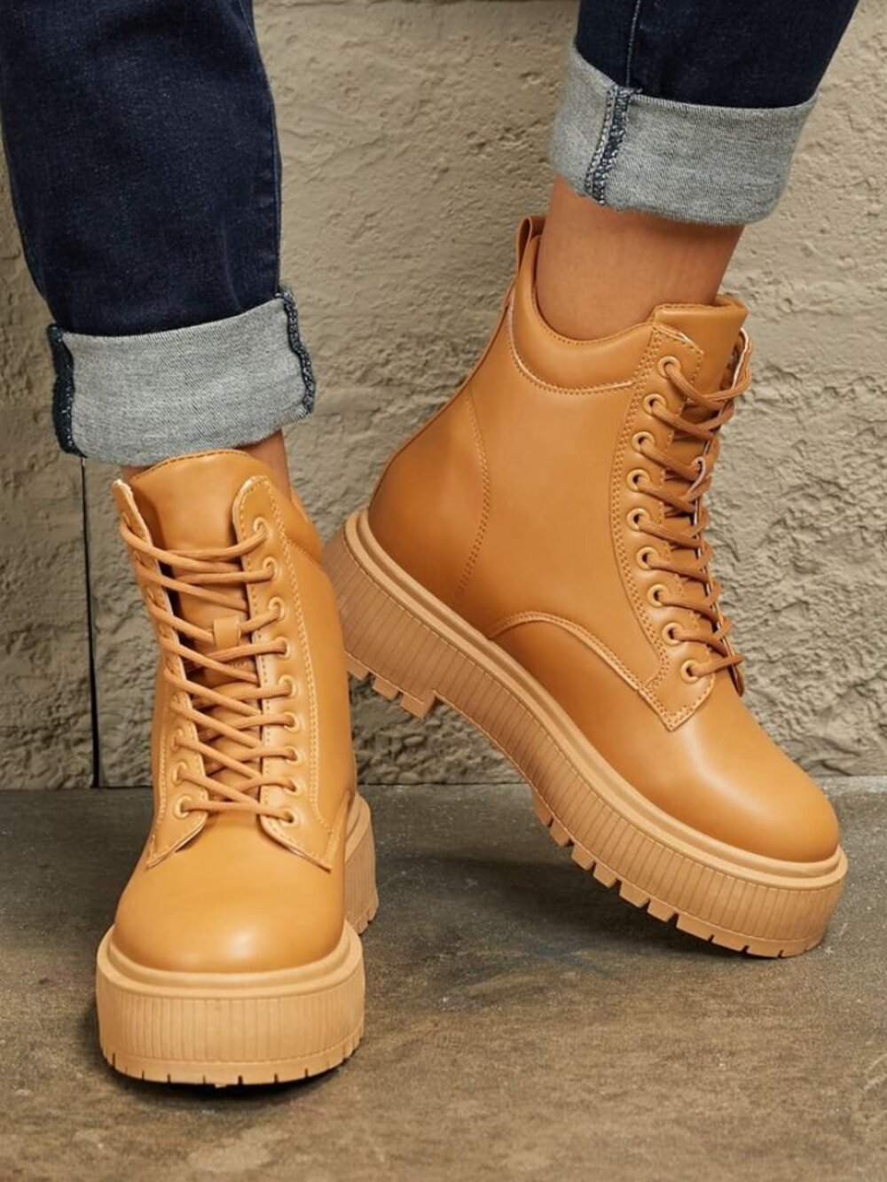 NWT East Lion Corp Platform Combat Boots - Picture 2 of 3